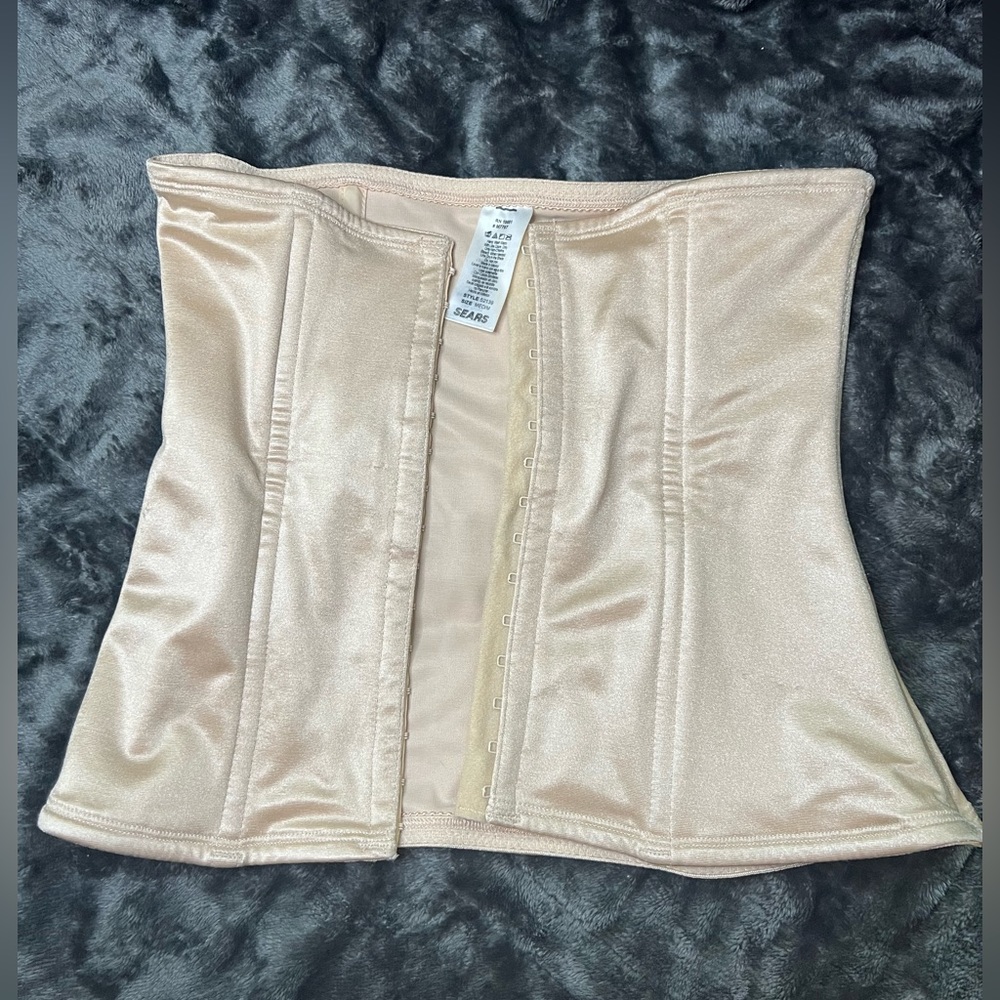 Sears Shape Wear for form waist control in Beige/tan silk. Size Medium